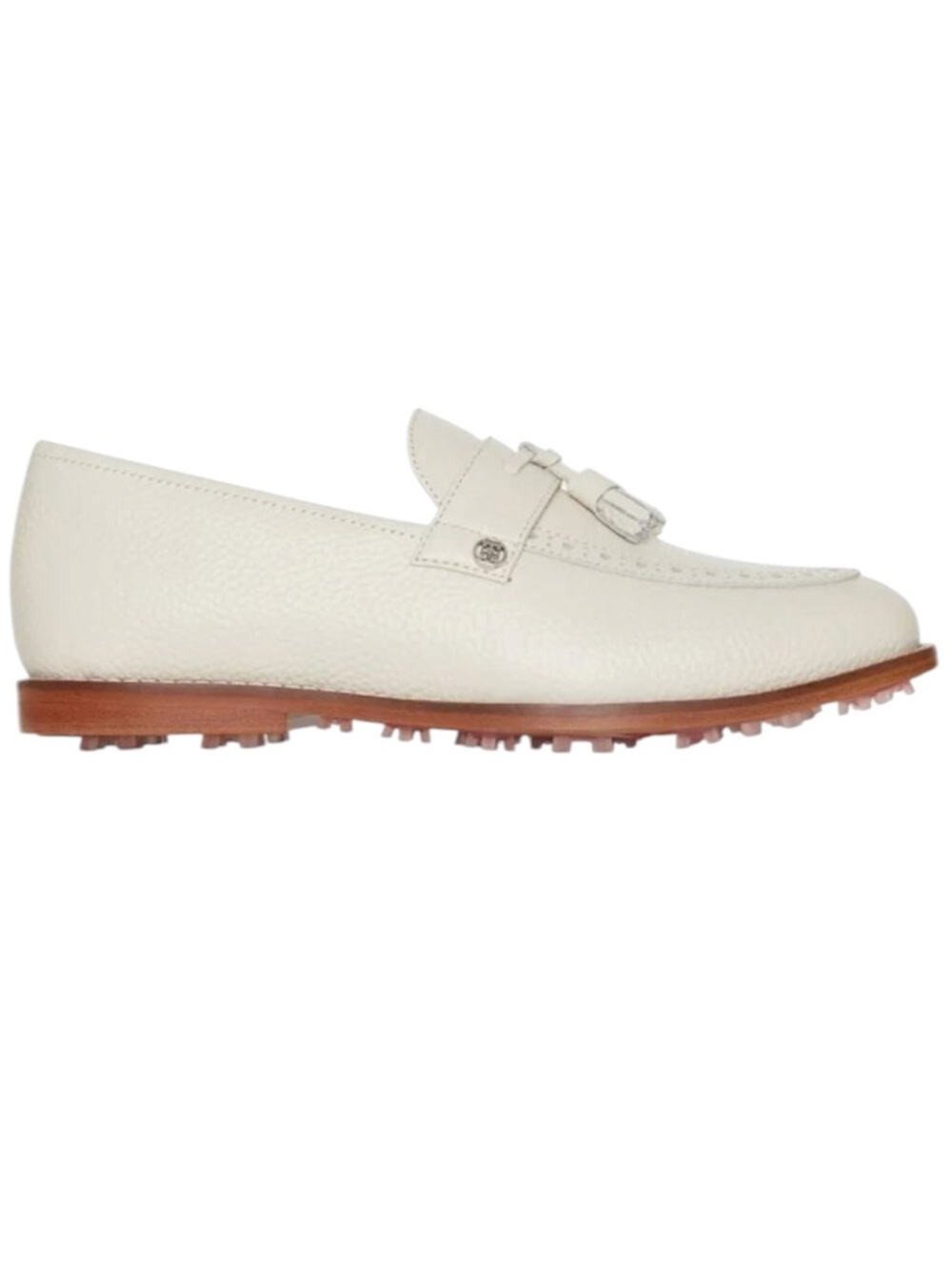 G/FORE Womens Tassel Brogue Cruiser Gallivanter Luxe Leather Golf Shoes in Stone